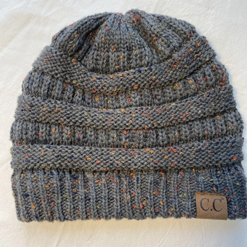 C.C Speckled Gray Knit Beanie